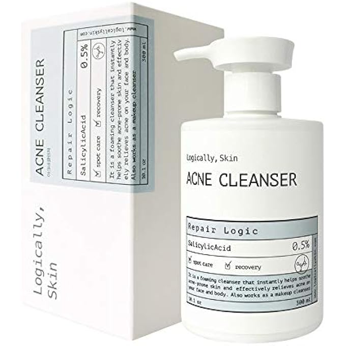 Logically skin ACNE CLEANSER 300ML,KOREAN SKIN CARE,KOREAN BEAUTY,ACNE FOAMING, FACIAL CLEANSER, ACNE FACE WASH,FOAMING FACIAL CLEANSER,FOAMING FACIAL CLEANSER - Image 1